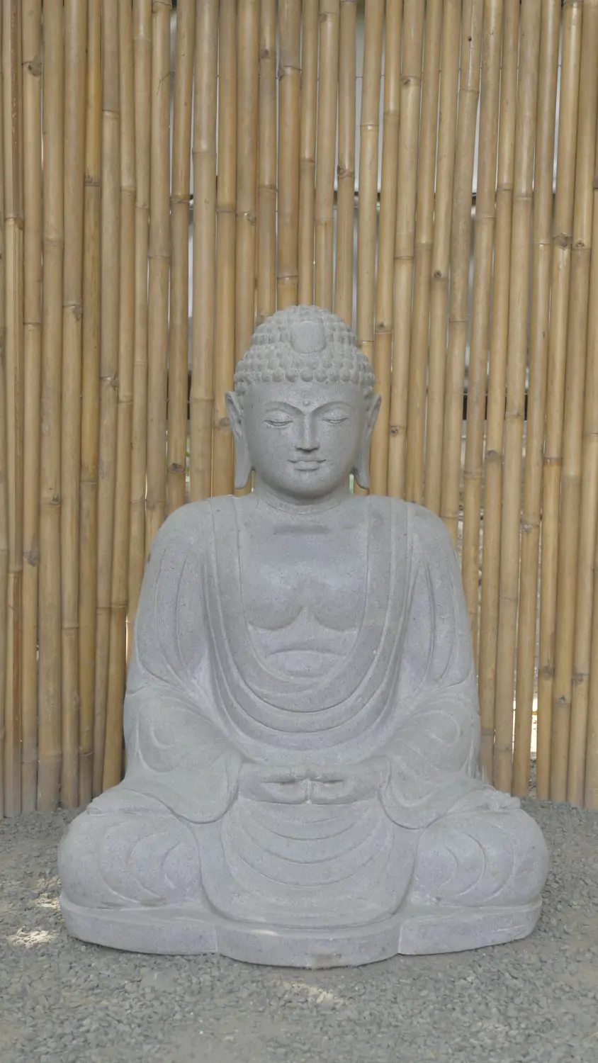  Product image 2 of the product “Seated Japanese Buddha made of Riverstone in Dhyana position - gesture of meditation, H. 100cm ”